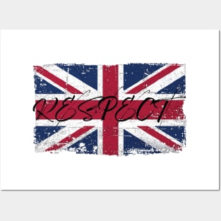 Respect UK British Flag Worn Posters and Art